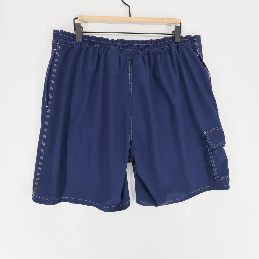 Polo Ralph Lauren Swim Trunks Mens XXL Blue Cargo Pocket Mesh Lined Pony
